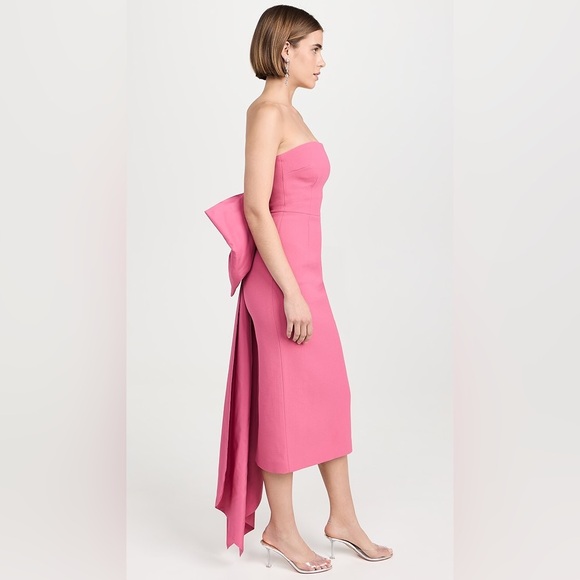 Rebecca Vallance Anais Bow Midi Dress in Rose Pink Aus 6/US 2 - Picture 5 of 14